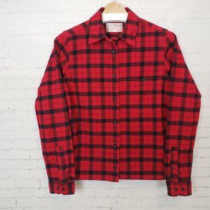 Filson Buffalo Plaid Flannel Shirt Button Up Red